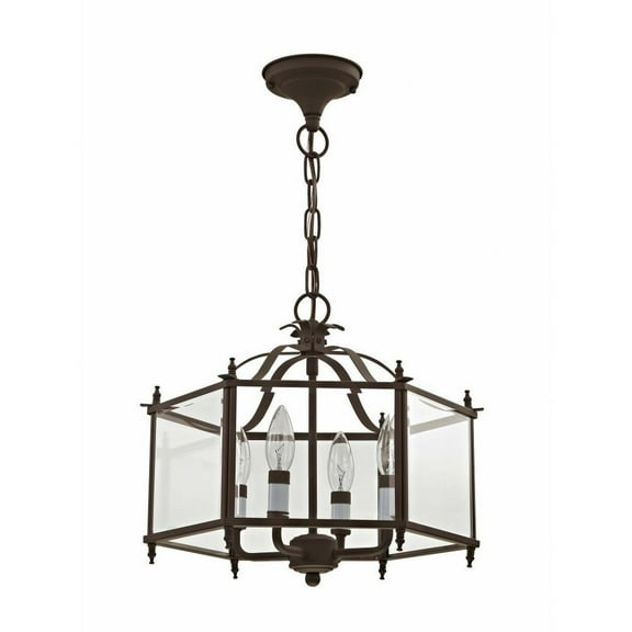 4 Light Convertible Pendant in Classical Style-13 inches Tall and 15.5 inches Wide-Bronze Finish Bailey Street Home 218-Bel-1119828