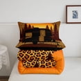 thumbnail image 5 of meiyoeat leopard Print Camper Full Size Comforter Sets,Sunset Silhouette Print Bedding Comforter Set,Black Reversible,3-Piece,1 Comforter and 2 Pillowcases, 5 of 7
