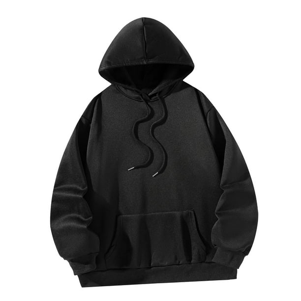 Sudadera con capucha de manga larga para adolescentes ninas mujeres hombres otono e invierno sudadera con cordon de moda Negro Bodega Aurrera en linea