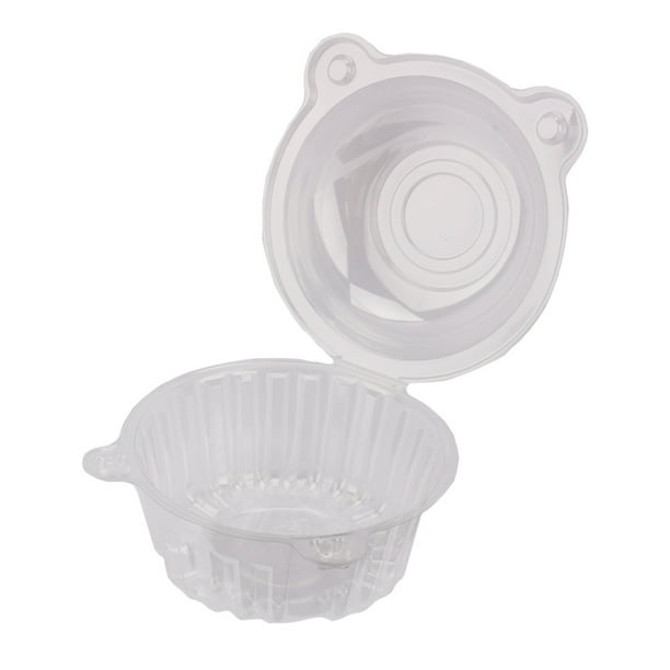 Caja para cupcakes, 100 piezas de plástico desechable para cupcakes, contenedor para cupcakes, mayor durabilidad
