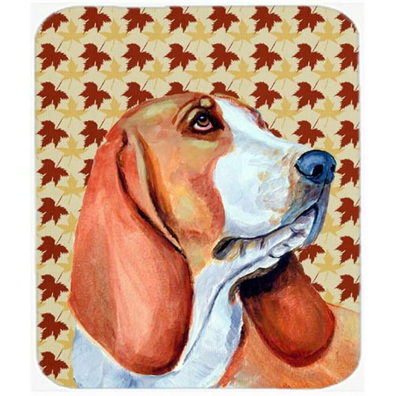 Carolines Treasures Basset Hound Fall Leaves Portrait Mouse Pad