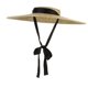 thumbnail image 2 of Sombreros grandes de paja Natural para mujer, visera de playa de ala ancha, elegante, plana, con cinta larga y cordones, Verano, 2 of 4