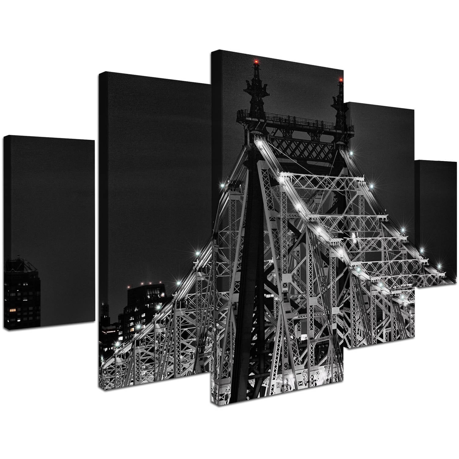 Trademark Fine Art "Queensboro Bridge" Canvas Art by David Ayash 5-Panel Set