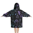 thumbnail image 2 of Black Halloween Ghost Spider Pattern Blanket Hoodies for Kids 6-13YR Oversize Wearable Blanket Hoodies for Boys Girls Teens, 2 of 7