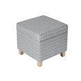 thumbnail image 3 of Puf de almacenamiento cuadrado Benzara Pyp 45 cm tela estampada gris, 3 of 5