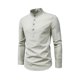 thumbnail image 2 of Men's Fashion Slim Solid Color Long Sleeve Half Open Men's Shirt#hmzsl-m301L, 2 of 3