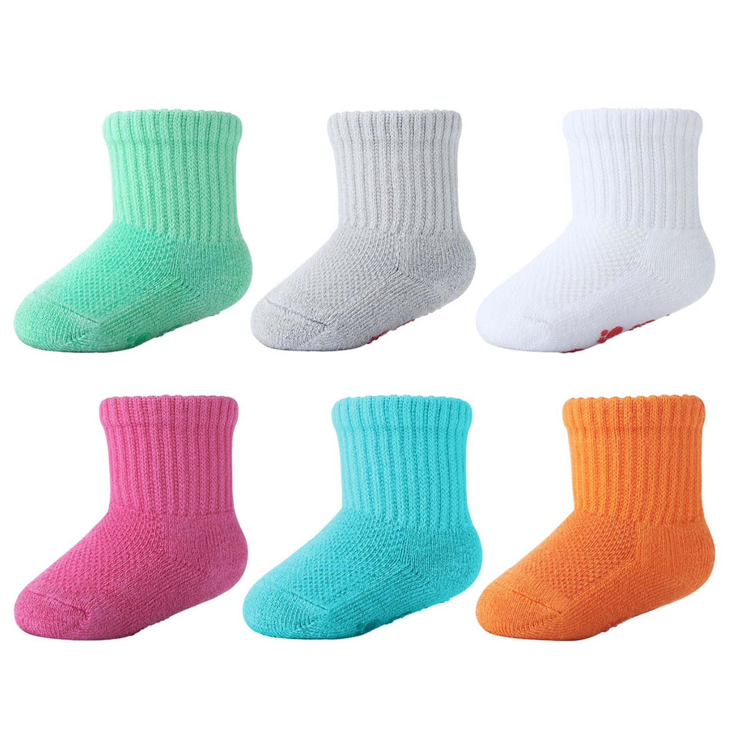 +MD 6 Pairs Baby Bamboo Socks Ultra Soft Full Cushioned Warm Infant Toddler Non-Skid Socks