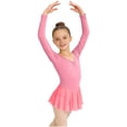 thumbnail image 2 of BRGZLK Ballet Dance Dress for Girls Spring Summer Solid Color Long Sleeve V-Neck Jumpsuit Gymnastics Outfits Tutu Dress Dance Costumes Outfit Hot Pink 3-4 Years, 2 of 5