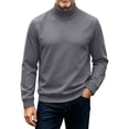 thumbnail image 6 of Hvyesh Men Mock Turtleneck T Shirt Casual Long Sleeve Sweatshirt Pullover Warm Baselayer Thermal Undershirt, 6 of 9