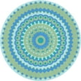 thumbnail image 1 of Ahgly Company Machine Washable Indoor Round Transitional Aquamarine Green Area Rugs, 5' Round, 1 of 7