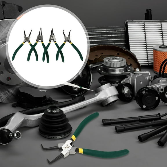 WHAMVOX Precision Spring Loaded Pliers Set with Straight Bent Jaw for Home Use Carbon Steel Assorted Color 4pcs