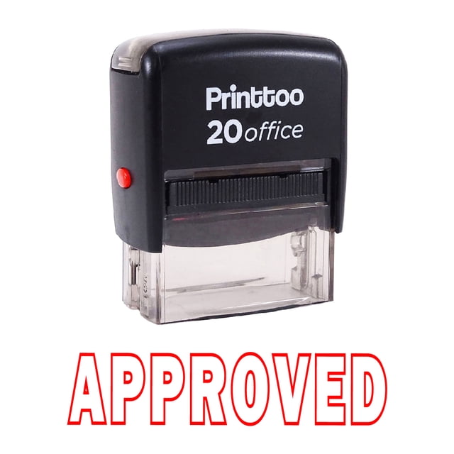 Printtoo Stamp Self Inking APPROVED Rubber Stamp Office Stationary-Red