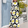thumbnail image 4 of Vestido largo retro de flores pop de margaritas de los años 60, tendencia de ropa de mujer 2024, ropa femenina, vestidos de fiesta para mujer, 4 of 5