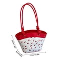 thumbnail image 3 of Cherry Purse Fruit Printed Bucket Tote Shoulder Bag, Cherry Leather Tote Bag, Cute Y2K Shoulder Purse for Women, Pink Designer Handbag with Top Handle, Fruit Print Clutch Satchel, 3 of 5