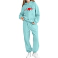 thumbnail image 3 of BLVB Cute Toddler Boys Girls Sweatsuit Valentines Heart Print Kids Fall Clothes Set Hoodie Sweatshirt Pants Spring Outfits, 3 of 5