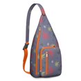 thumbnail image 1 of Trippy Weed Sling Backpack - Psychedelic Swirl Leaf Pattern, Fashion Forward Shoulder Pack, 1 of 4