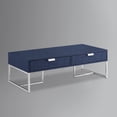 thumbnail image 4 of Nicole Miller Jaheim Faux Shagreen Coffee Table with 2 Drawers, Navy/Chrome, 4 of 8