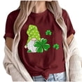 thumbnail image 2 of Puntoco Liquidación de camisetas cortas para mujer Camiseta de manga corta con cuello redondo y estampado informal a la moda para mujer, 2 of 5