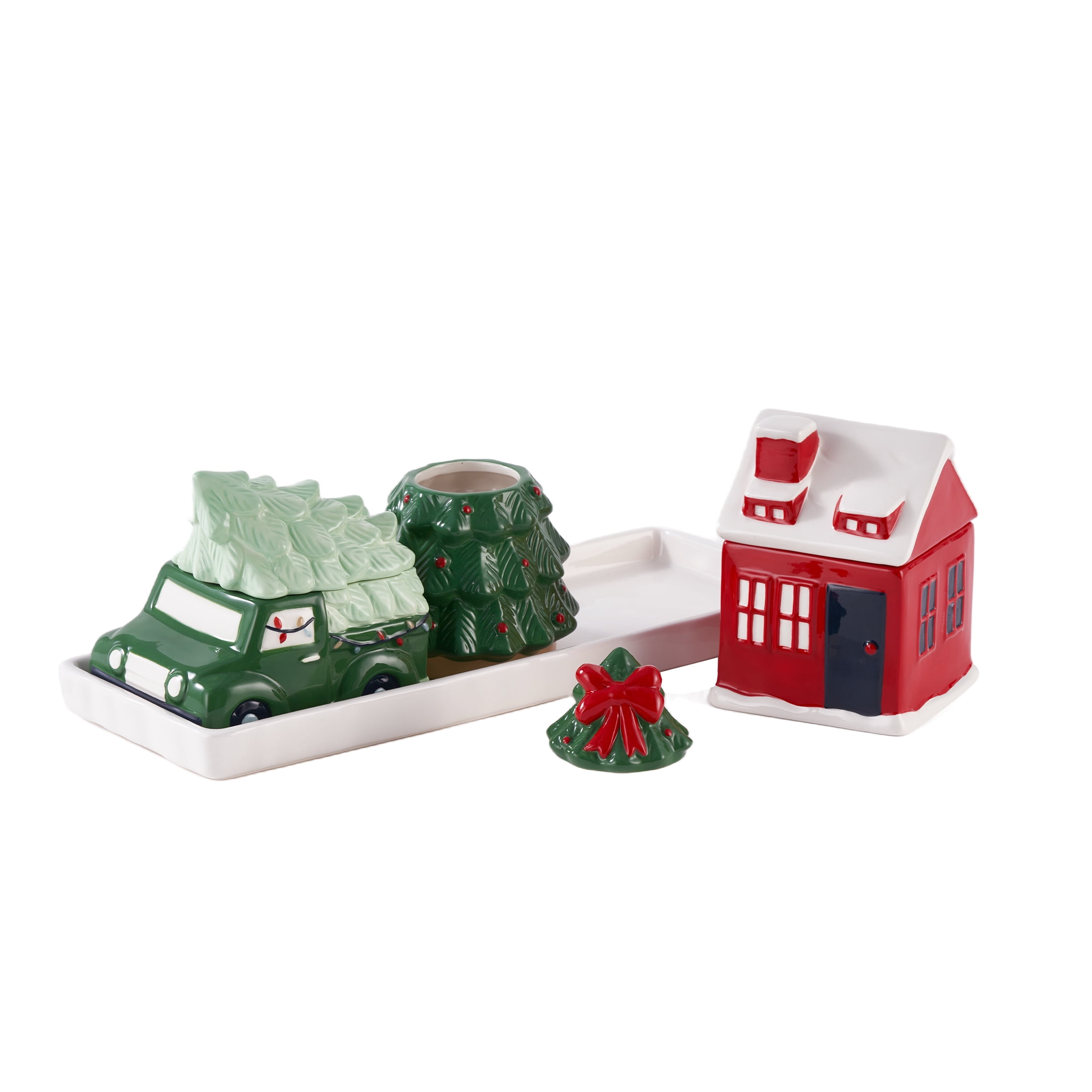 Holiday Time Ceramics Holiday Icons Treat Jars, Set of 3