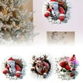 thumbnail image 5 of Christmas Creative Wall Sticker - Large 3D Santa Claus Wall Decals, Reindeer Door Stickers, Removable Winter Holiday Xmas Break Through Walls Decor, for Window Refrigerator Decorations, 5 of 5