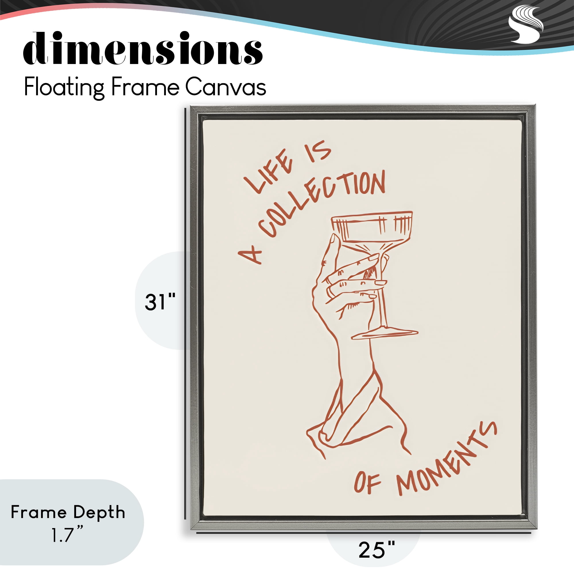 Stupell Industries Life Is A Collection of Moments Toast Gray Framed Floater Canvas Wall Art, design by The Prints Vibe