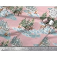 thumbnail image 3 of Soimoi Orange Cotton Cambric Fabric Animals & Pine Tree Print Sewing Fabric Yard 42 Inch Wide, 3 of 5