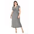 thumbnail image 1 of Vestido largo manga volantes Roman Fashion /Tallas Extras, 9940-SO (Gris) gris 42, 1 of 5