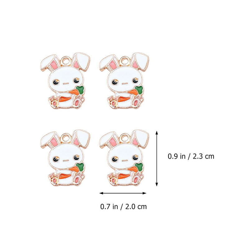Tinksky 20pcs Jewelry Making Bunny Charms Rabbit Easter Charms Rabbit Enamel Charms, Adult Unisex, Size: 0.91 x 0.79 x 0.12
