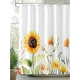 thumbnail image 2 of Pastoral Sunflowers Shower Curtain, Farmhouse Floral Plants Leaves Waterproof Shower Curtain Set with 12 Hooks Lightweight Washable Fabric Shower Curtains for Bathroom 48x72 Inches, 2 of 6
