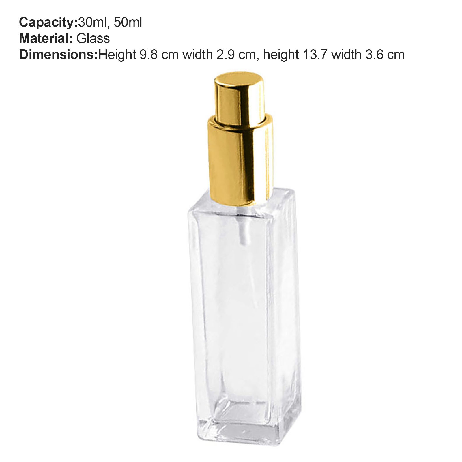 6 Pack 30ml / 1 Oz Clear Black Refillable Perfume Bottle, Portable