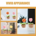 thumbnail image 4 of 2 piezas de flores de tulipán tejidas a mano en maceta de ganchillo, simulación de flores de bonsái, decoración, 4 of 7
