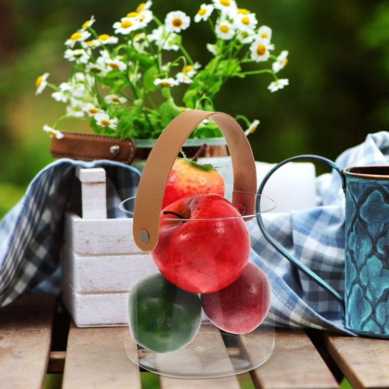 2pcs Transparent Fruit Bag Fashion Handle Bag Handbag Fruit Picnic