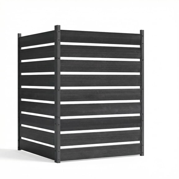 Garvee Outdoor Privacy Screen 2 Panels, 38.7''W x 49.6''H Decorative Air Conditioner Fence, Black