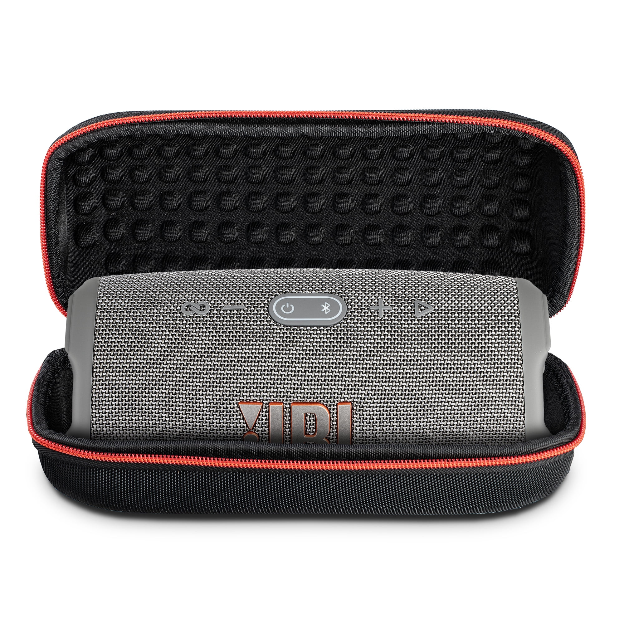 JBL Charge 5 Portable Bluetooth Speaker, IP67 Waterproof, 20 Hour Battery, Gray Bundle with Travel Case (International Model)