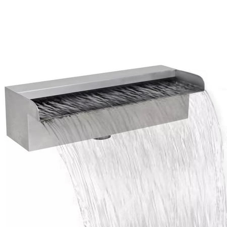 

WONISOLI Rectangular Waterfall Pool Fountain Stainless Steel 11.8