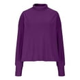 thumbnail image 4 of Women's Plus Size Sweatshirts Mock Neck Long Sleeve Pullover Casual Solid Color Tops Loose Fit Turtleneck Outfits, 4 of 6