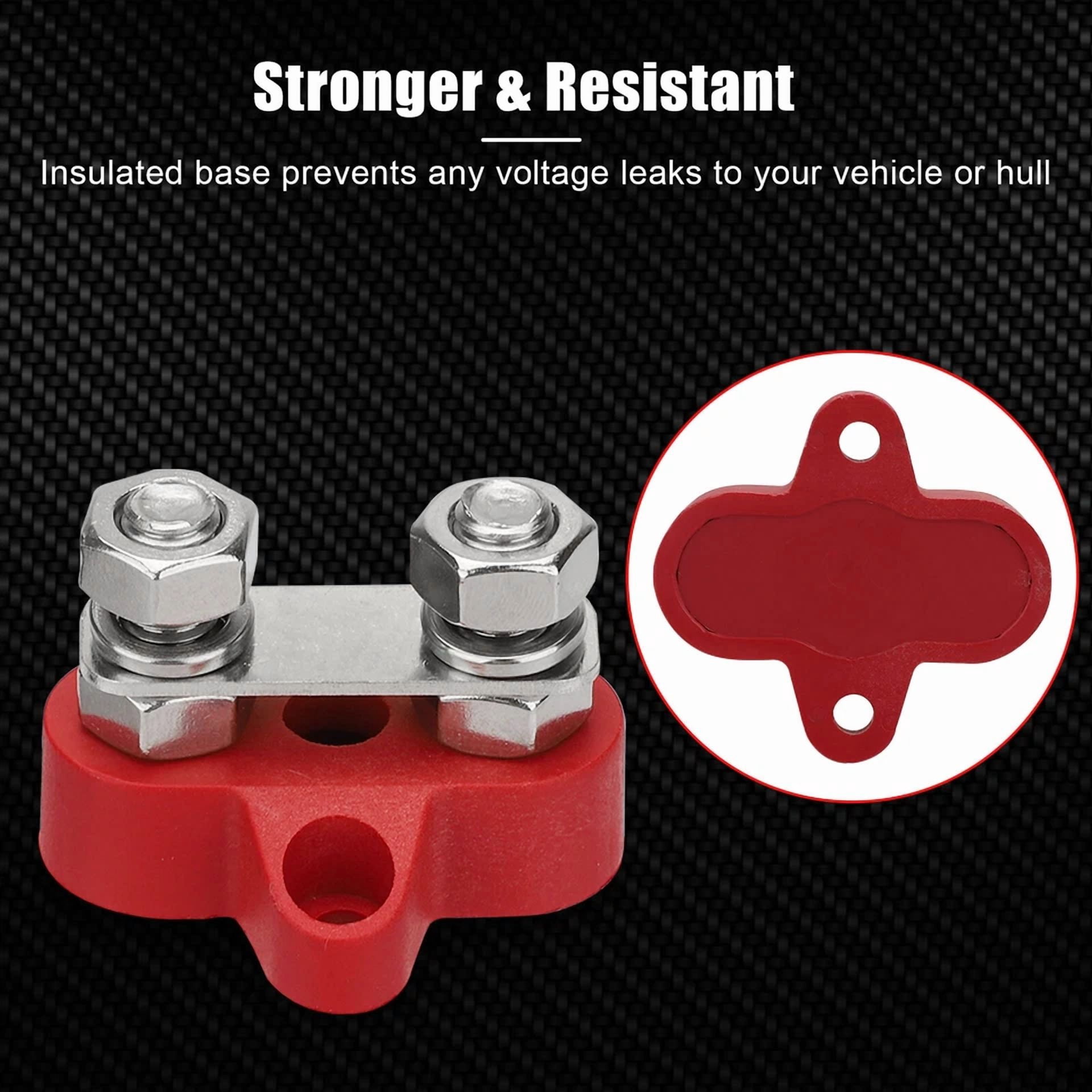 CRESTIN- M8 Dual Stud Battery Power Distribution Terminal Block Positive Negative Busbar