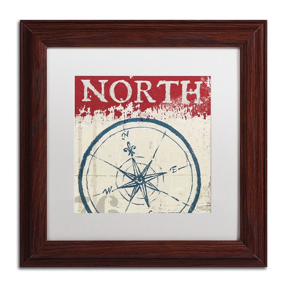 Trademark Fine Art "Nautical I Red" Canvas Art by Wellington Studio, White Matte, Wood Frame