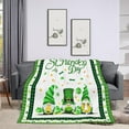 thumbnail image 2 of Luxury Plush St. Patrick''s Shamrock Blanket Clovers Green Gnome Leaf Saints Throw Blanket for Couch,Lightweight Soft and Warm Throws Blankets for Sofa Bed Living Room in Spring 80"x60", 2 of 6