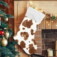 thumbnail image 5 of GZHJMY Cow Print Christmas Stocking, Personalized Large Candy Stocking Hanging Gift, Xmas Stockings Decoration for Family Holiday Party Ornaments Decor Fireplace, 5 of 7