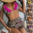 thumbnail image 2 of ENJOYW 3Pcs/Set Split Bikini Leopard Bandage Ladies Sleeveless Lace-up Bathing Suit for SwimmingPolyester, 2 of 7