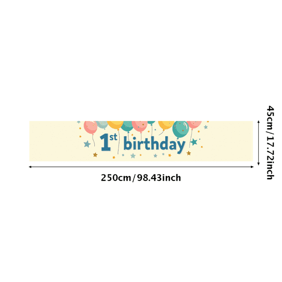 Colorful Balloon Star Heart Design 1st Birthday Banner Party Decorations Backdrop Photography Props Birthday Party Supplies Happy Birthday Celebration Decor
