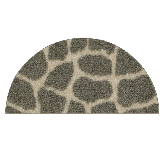 Furnishmyplace Crocodile Lounge Around Area Rug for Living Room, Dining Room, Kids 20" x 40" Half Round - Natural/Criss Cross