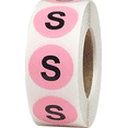 thumbnail image 1 of Autocollants de Taille de Vêtements de Petit Cercle Rose, Rond de 3/4 de Pouce, 500 Labels sur un Rouleau, 1 of 1