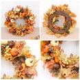 thumbnail image 7 of Artificial Fall Wreath for Front Door Garland Rattan Frame with Pumpkin Berries Pine Cone and Maple Leaves Hanging Wall Wreath for Halloween Thanksgiving Autumn Holiday Decorations, 7 of 7