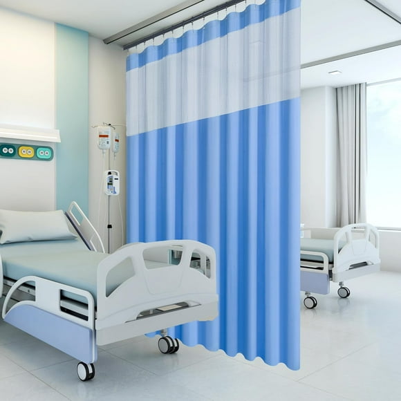 Inherent Flame Retardant Grommet Hospital Curtains Room Divider, Cubicle Curtains Divider Privacy Medical Curtains for Hospital, Medical Clinic, Lab(1 Panel, 5x8FT,Dark Blue)