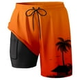 thumbnail image 1 of Mens Board Shorts Compresssion Liner Inseam Board Shorts Bathing Suit With Pockets Short Homme Orange L, 1 of 4