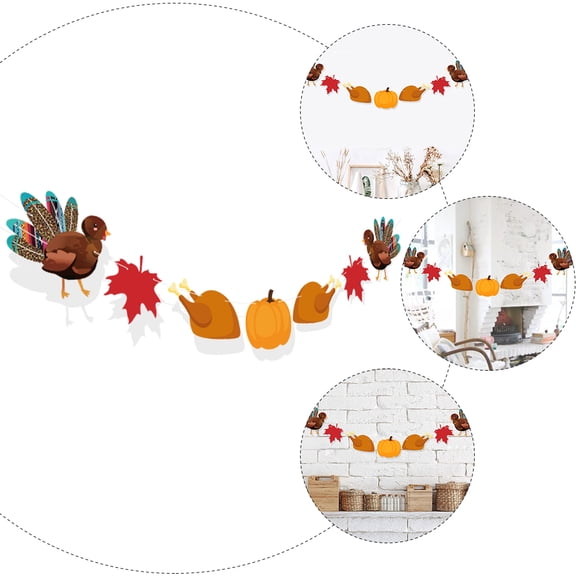 TABLZONE Thanksgiving Party Banner Assorted Colors Paper Hanging Decoration 1 Pc