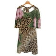 thumbnail image 6 of Leopard Print Floral Feather Women's Fall Dresses Casual Loose Flowy Swing Shift Dress, 6 of 9