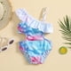 thumbnail image 4 of Traje de baño para bebé niña traje de baño para niñas Morgan Floral Ruffle 1 hombro traje de baño de 1 pieza, 4 of 5